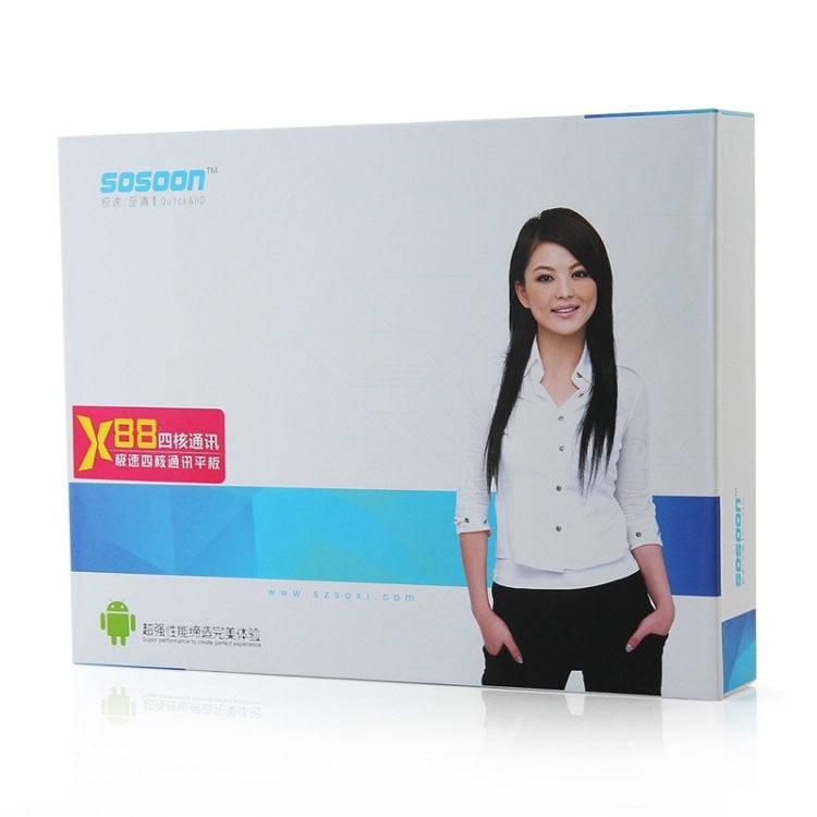 SOSOON X88 Tablet PC 8GB, 8 inch Android 4.4.2, MTK8382 Quad Core 1.3GHz, RAM: 1GB, GPS, Phone Call(White)