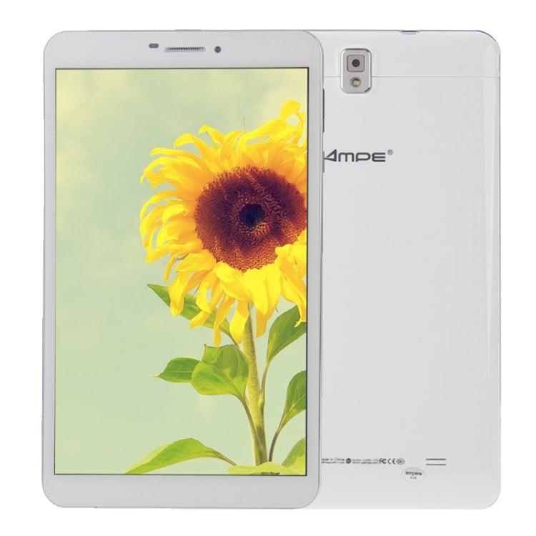 AMPE A88 Tablet PC 8GB, 8 inch Android 4.4, MSM8916 Quad Core 1.2GHz, RAM: 1GB, Dual SIM, 4G Phone Call, GPS(White)