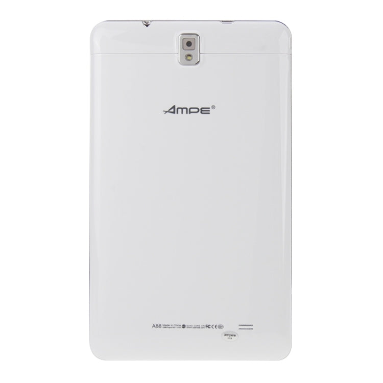 AMPE A88 Tablet PC 8GB, 8 inch Android 4.4, MSM8916 Quad Core 1.2GHz, RAM: 1GB, Dual SIM, 4G Phone Call, GPS(White)