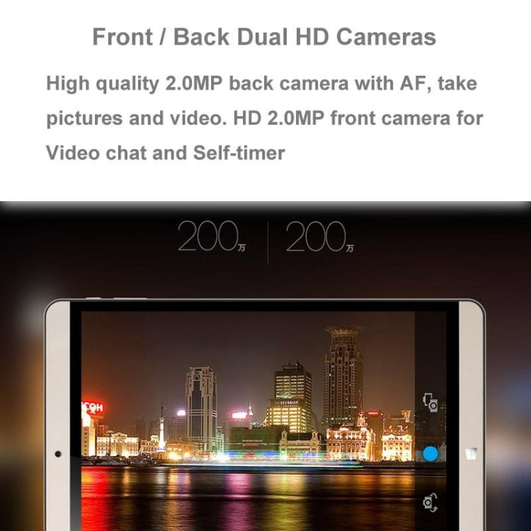 ONDA V919 Air Dual OS, 2GB+64GB, 9.7 inch Windows 10 & Android 4.4 Intel Bay Trail-T Z3735F Quad Core 1.33-1.83GHz, CE FCC ROHS WEEE Certification(Gold)