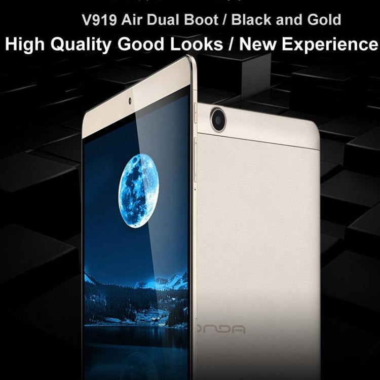 ONDA V919 Air Dual OS, 2GB+64GB, 9.7 inch Windows 10 & Android 4.4 Intel Bay Trail-T Z3735F Quad Core 1.33-1.83GHz, CE FCC ROHS WEEE Certification(Gold)