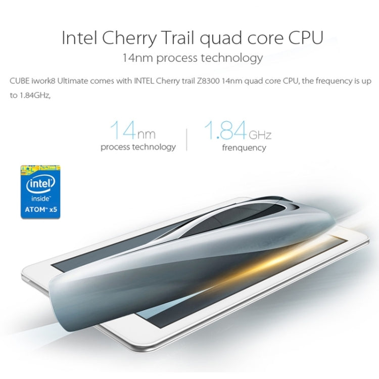 Cube iwork8 Ultimate Tablet PC 32GB, 8 inch Windows 10, Intel Cherry Trail Z8300 Quad Core 1.44-1.84GHz, RAM: 2GB(White)