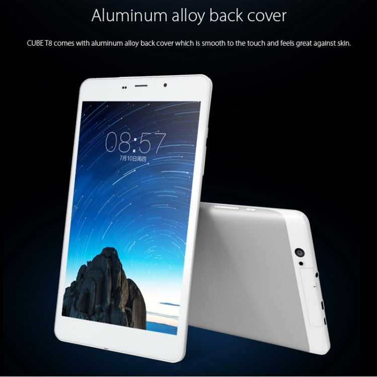Cube T8 Tablet PC 8GB, 8 inch Android 5.1 4G Phone Call, MT8735 Quad Core 1.3GHz, RAM: 1GB, Dual SIM, GPS(Silver)