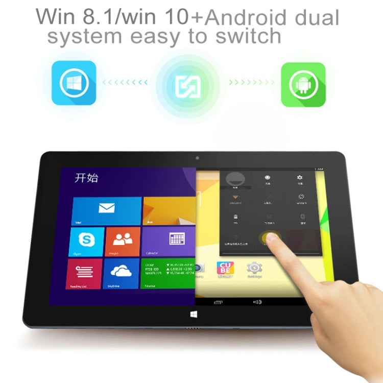 Cube i10GT Dual OS, 2GB+32GB, 10.6 inch Windows 10 & Android 4.4 Intel Z3735F Quad Core 1.33-1.83GHz(Black)