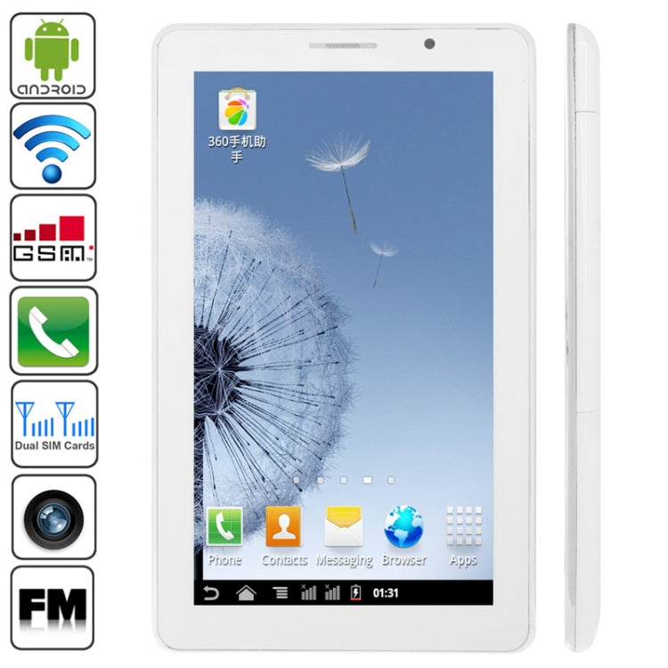 7.0 inch Android 4.1 Tablet PC 8GB, 2G Phone Function, Dual SIM