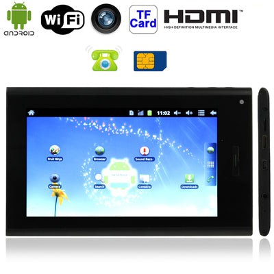 7.0 inch Android 2.3 Tablet PC, Mobile Phone Function, CPU: Boxchip A10 Cortex-A8, 1.2GHz(Black)
