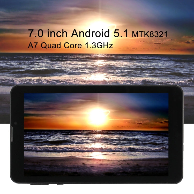 3G Mobile Phone Tablet PC, 7.0 inch, 1GB+16GB, Android 8.1 MTK8321 Quad Core 1.3GHz, Dual SIM, Bluetooth, WiFi, FM, OTG