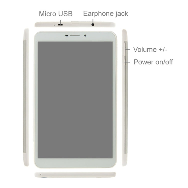 AM820 Tablet PC 16GB, 8.0 inch Android 4.4 with 3G Phone Function, CPU: MTK8392 Quad Core, RAM: 1GB(White)