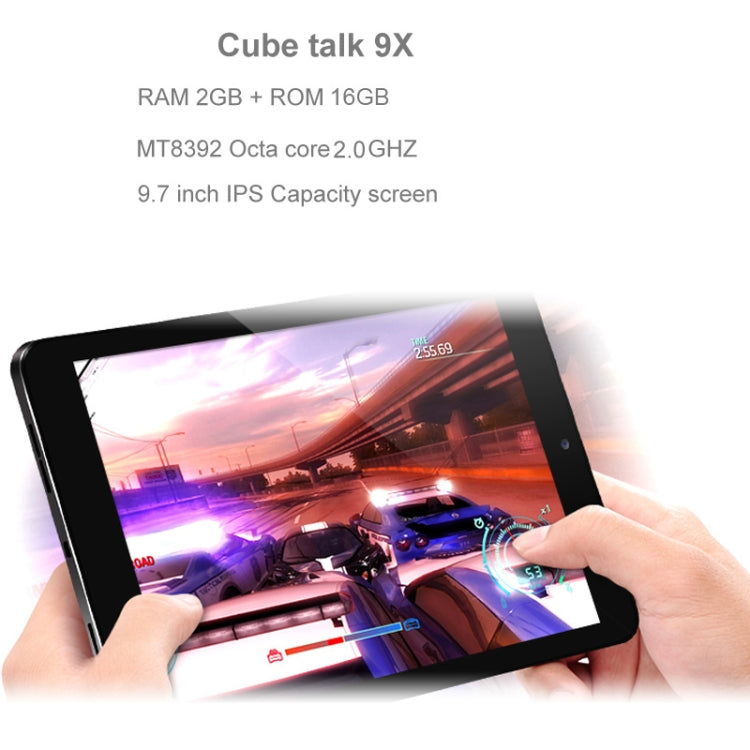 Cube TALK9X/U65GT Tablet PC 16GB, 9.7 inch 3G + Voice function Android 4.4.2, CPU: MTK8392 Octa-Core 2.0GHz, RAM: 2GB, 10000mAh Battery(White)