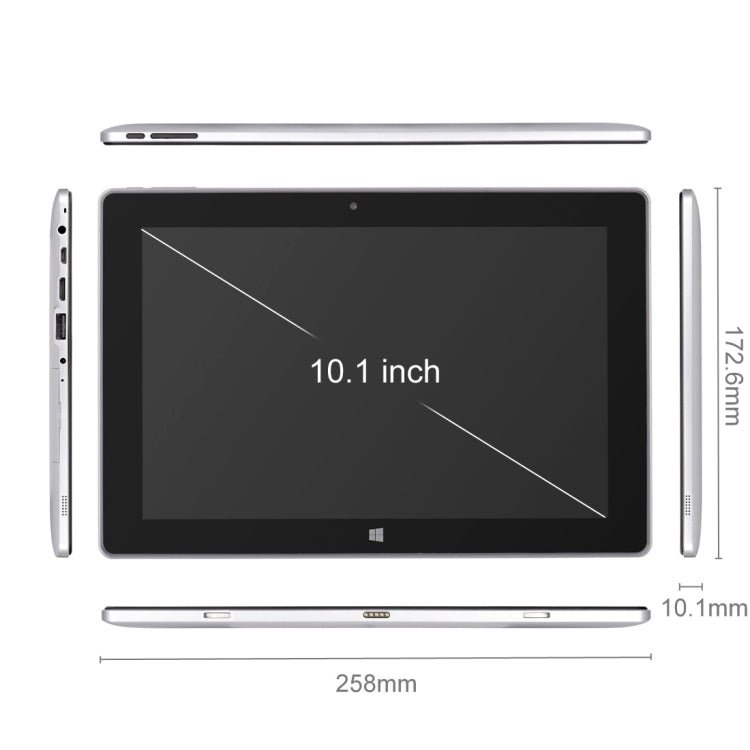 Dual OS Tablet PC, 2GB+32GB, 10.1 inch, Windows 10 & Android 5.1, Intel Cherry Trail Z8300 Quad Core 1.6-1.84GHz(White)