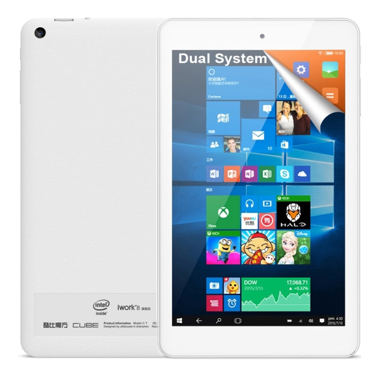 Cube iwork8 Ultimate Dual Boot, 2GB+32GB, 8 inch Windows 10 & Android 5.1, Intel Cherry Trail Z8300 Quad Core 1.44-1.84GHz(White)