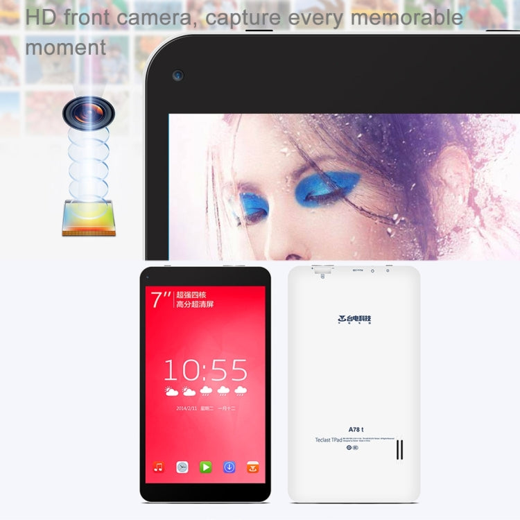 Teclast A78t Tablet PC, 512MB+8GB, 7.0 inch Android 4.4, RK3126 Quad Core 1.3GHz, Support OTG, OTA (Black + White)