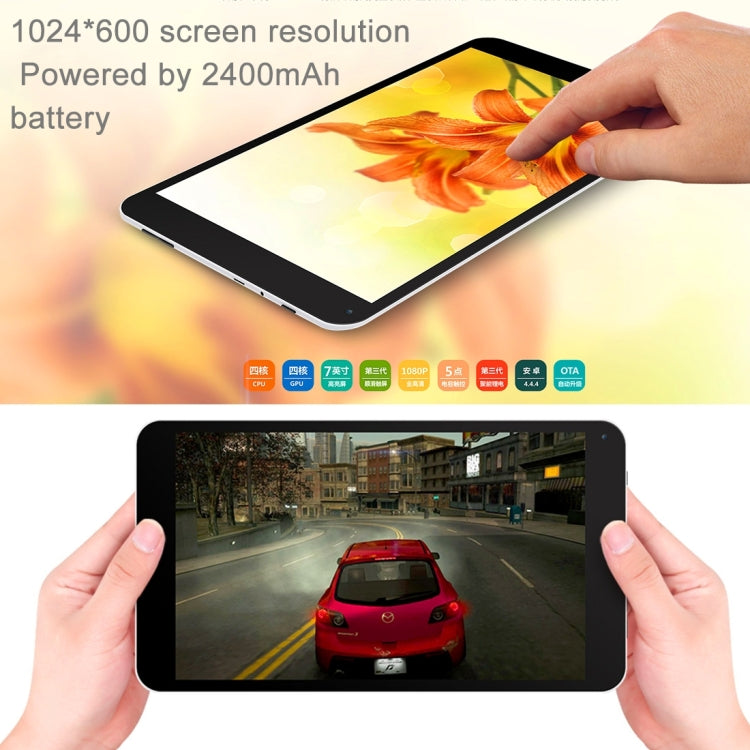 Teclast A78t Tablet PC, 512MB+8GB, 7.0 inch Android 4.4, RK3126 Quad Core 1.3GHz, Support OTG, OTA (Black + White)