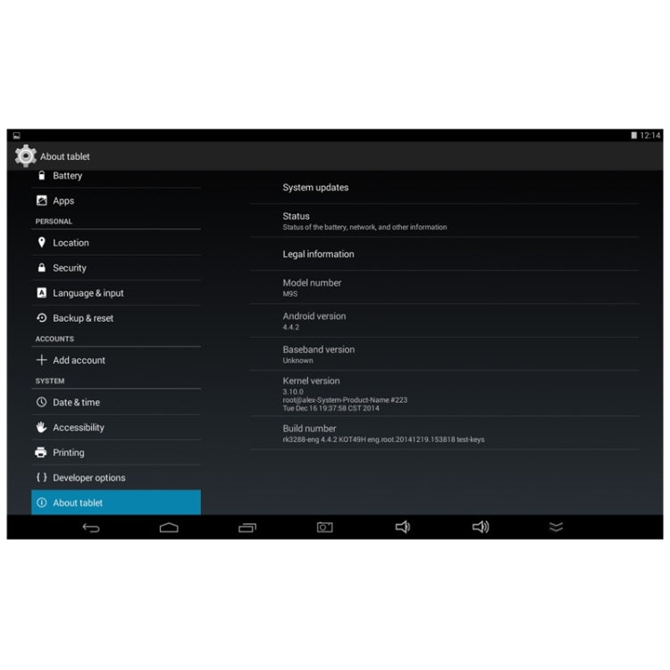 PiPo M9S, 2GB+16GB, 10.1 inch Android 4.4, RK3288 Arm Cortex-A17 Quad Core 1.8GHz, WiFi, BT, Compass, GPS, Gyroscope(Black)