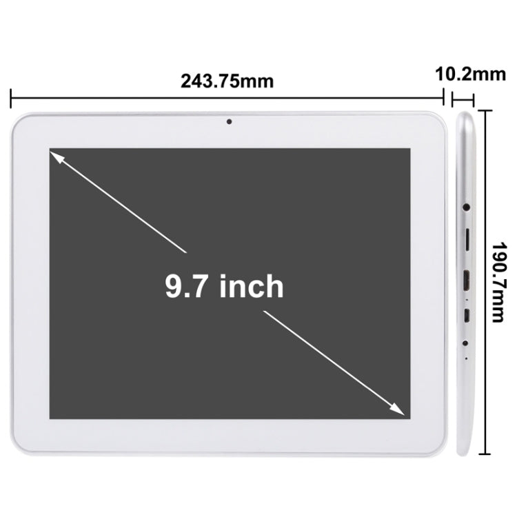 N90, 9.7 inch, 1GB+8GB, Android 4.1,  Allwinner A31S Quad Core 1.2GHz,  WiFi, HDMI(Silver)