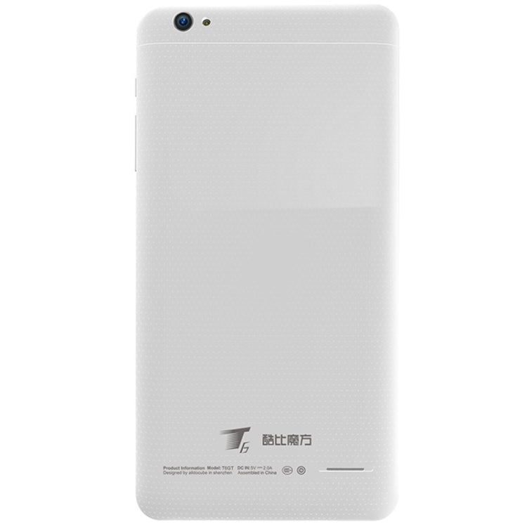 Cube T6 Tablet PC 8GB, 6.98 inch Android 5.1, MT8735 Quad Core 1.0GHz, RAM: 1GB, Dual SIM, Phone Call(White)