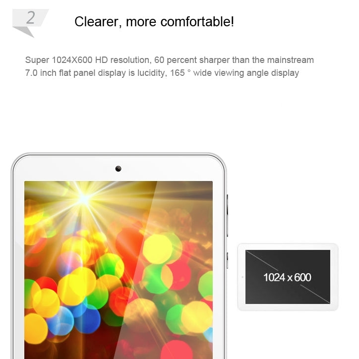 ONDA V701s Tablet PC 8GB, 7.0 inch Android 4.4.2, CPU: Allwinner A33 Quad Core ARM Cortex A7 1.3GHz, CE FCC ROHS WEEE Certification(White)