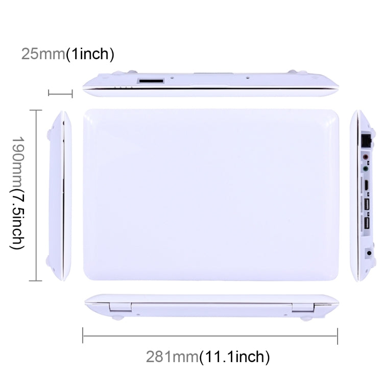 10.1 inch Netbook PC, 1GB+8GB, TDD-10.1 Android 5.1 Allwinner A33 Quad Core 1.6GHz, BT, WiFi, SD, RJ45