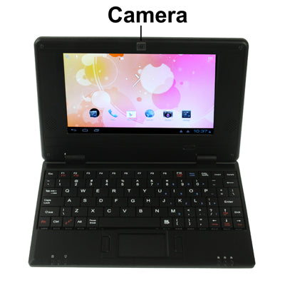 7.0 inch Notebook PC, 512MB+4GB, Android 4.0, VIA WM8880 A9 Dual Core 1.5GHz(Black)