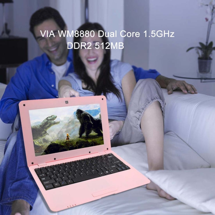 10.1 inch Notebook PC, 512MB+4GB, Android 4.0, EPC-1030T, CPU: VIA WM8880 Dual Core 1.5GHz(Pink)