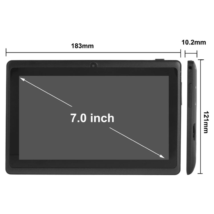 7.0 inch Tablet PC, 512MB+8GB, Android 4.4 Allwinner A33 Quad Core, 1.2GHz