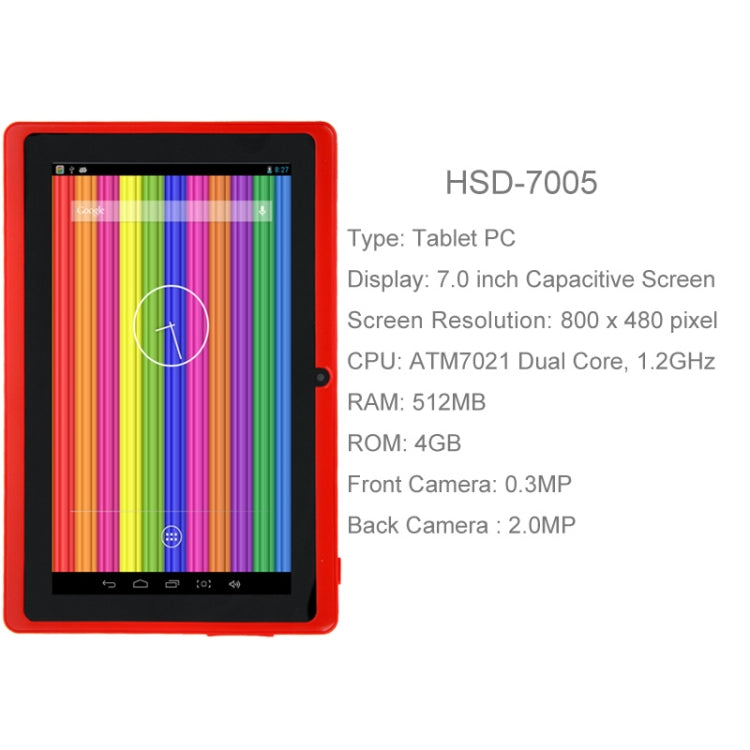 7.0 inch Tablet PC, 512MB+8GB, Android 4.4 Allwinner A33 Quad Core, 1.2GHz