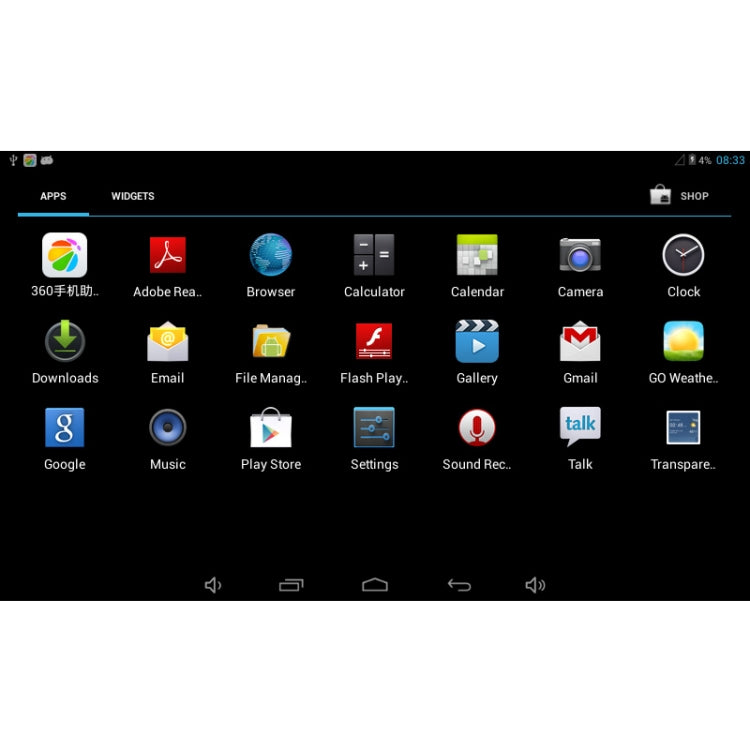 7.0 inch Tablet PC, 512MB+4GB, Android 4.2.2, 360 Degrees Menu Rotation, Allwinner A33 Quad-core, Bluetooth, WiFi