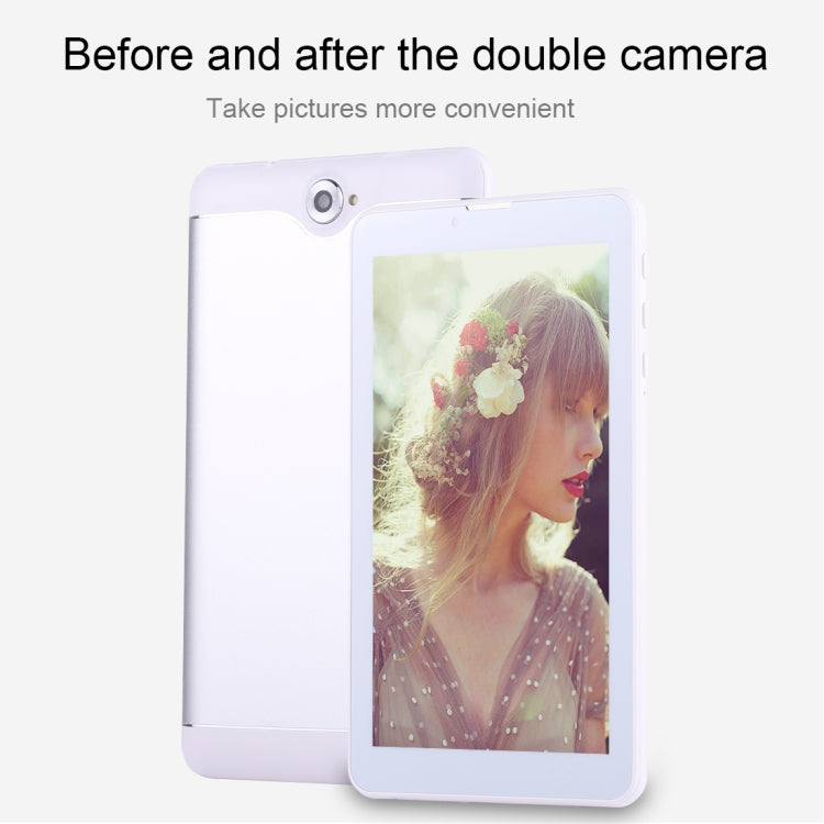 7.0 inch Tablet PC, 1GB+16GB, 3G Phone Call, Android 4.4.2, MTK6582 Quad Core up to 1.3GHz, Dual SIM, WiFi, OTG, Bluetooth