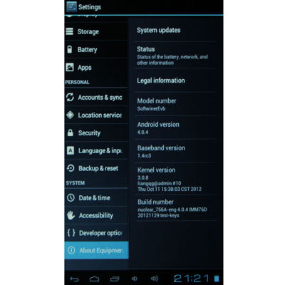 7.0 inch Android 4.0 Tablet PC, CPU: Allwinner A13, 1.0GHz(Black)