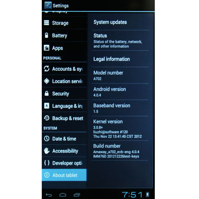 Amaway A702 Tablet PC, 7.0 inch Android 4.0(White)