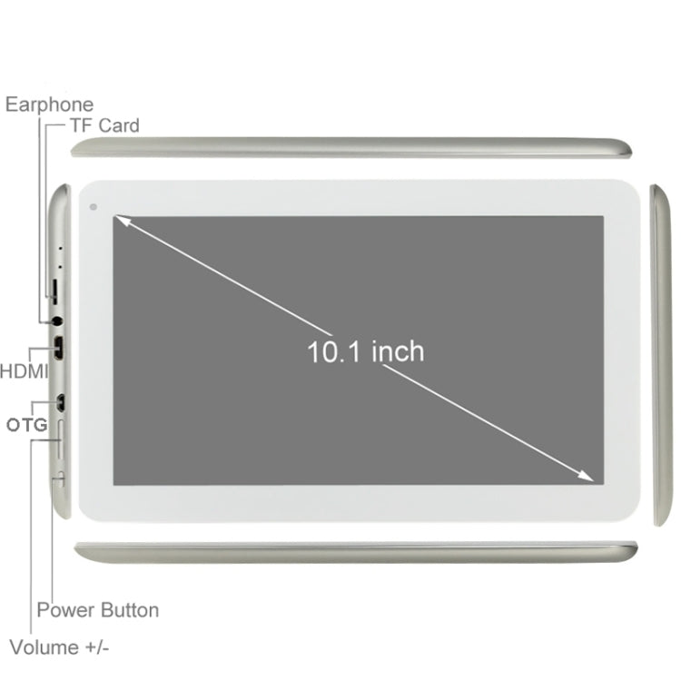 10.1 inch Android 4.4 Tablet PC 16GB, GLD-12, CPU: MTK8127 Quad Core, RAM: 1GB, Support GPS