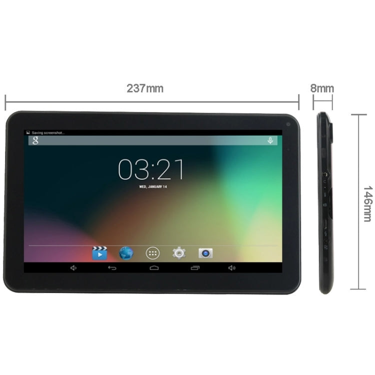 Tablet PC, 9.0 inch, 512MB+8GB, Android 4.4, GLD-13, Allwinner A33 Quad Core, Support WiFi, Bluetooth, TF Card up to 32GB