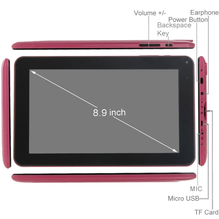 Tablet PC, 9.0 inch, 512MB+8GB, Android 4.4, GLD-13, Allwinner A33 Quad Core, Support WiFi, Bluetooth, TF Card up to 32GB