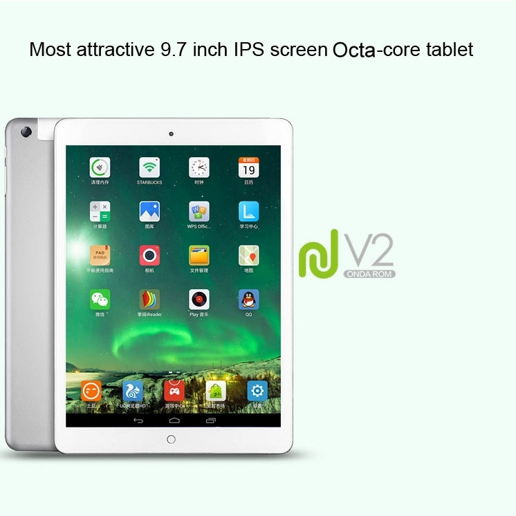 ONDA V975s Tablet PC 16GB, 9.7 inch Android 4.4.2, CPU: Allwinner A83T Octa Core ARM Cortex A7 2.0GHz, RAM: 1GB, CE FCC ROHS WEEE Certification(Silver)