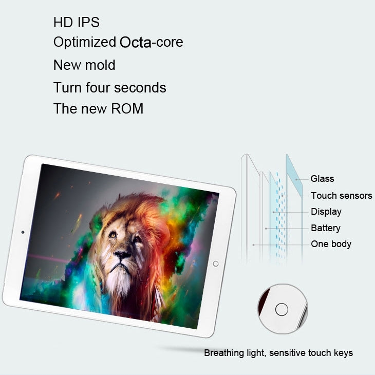 ONDA V975s Tablet PC 16GB, 9.7 inch Android 4.4.2, CPU: Allwinner A83T Octa Core ARM Cortex A7 2.0GHz, RAM: 1GB, CE FCC ROHS WEEE Certification(Silver)