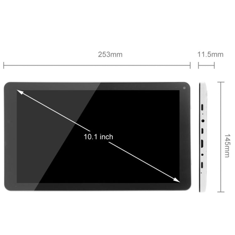 10.1 inch Screen Android 4.4 Tablet PC 16GB, AM1009B, CPU: Allwinner A83 Octa Core Cortex A7 2.0GHz, RAM: 1GB(White)