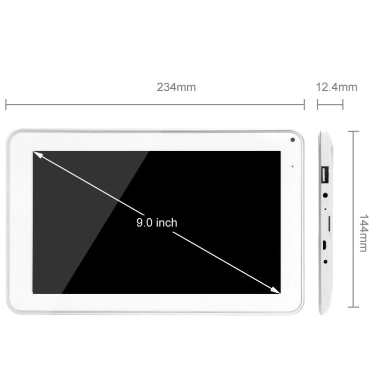 9.0 inch Screen Android 4.4 Tablet PC 8GB, CPU: Allwinner A33 Quad Core(White)