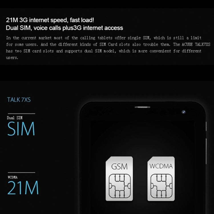 Cube Talk7XS / U51GTS Tablet PC, 7 inch Android 4.2.2, MTK8312 Dual-core 1.3GHz, Dual SIM, Support 3G Call / GPS(White)
