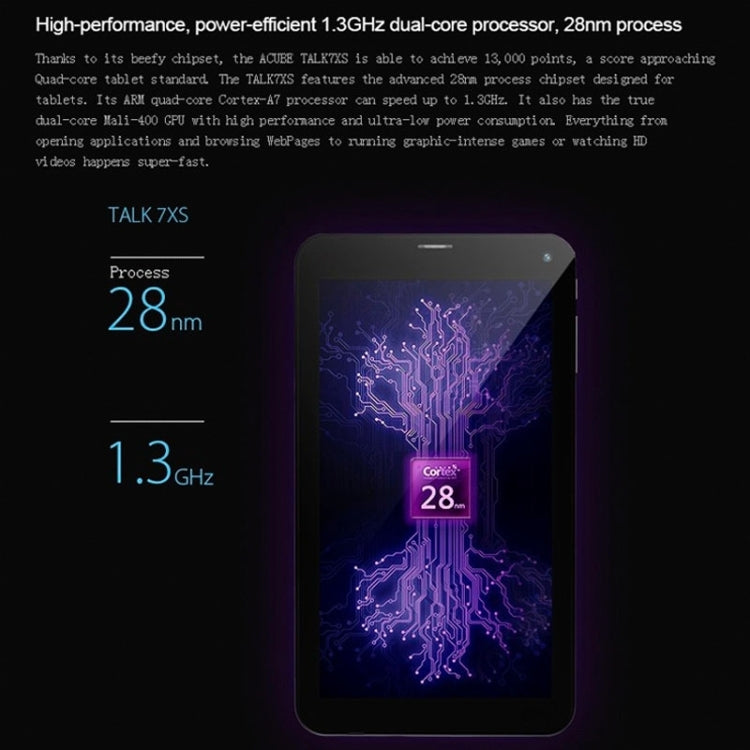 Cube Talk7XS / U51GTS Tablet PC, 7 inch Android 4.2.2, MTK8312 Dual-core 1.3GHz, Dual SIM, Support 3G Call / GPS(White)
