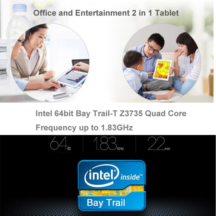 ONDA V919 Air Dual OS, 2GB+32GB, 9.7 inch Windows 10 & Android 4.4 Intel Bay Trail-T Z3735F Quad Core 1.33-1.83GHz, CE FCC ROHS WEEE Certification(Gold)