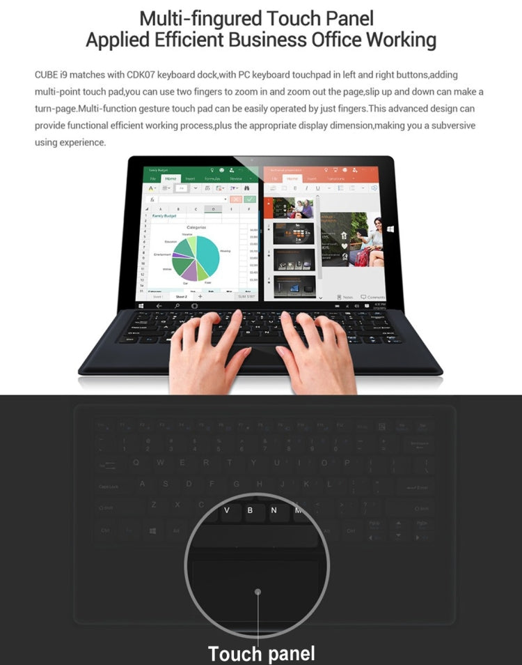 CUBE i9 Tablet, ROM: 128GB, 12.2 inch Windows 10 Intel Core M3-6Y30 1.51-2.2GHz, RAM: 4GB