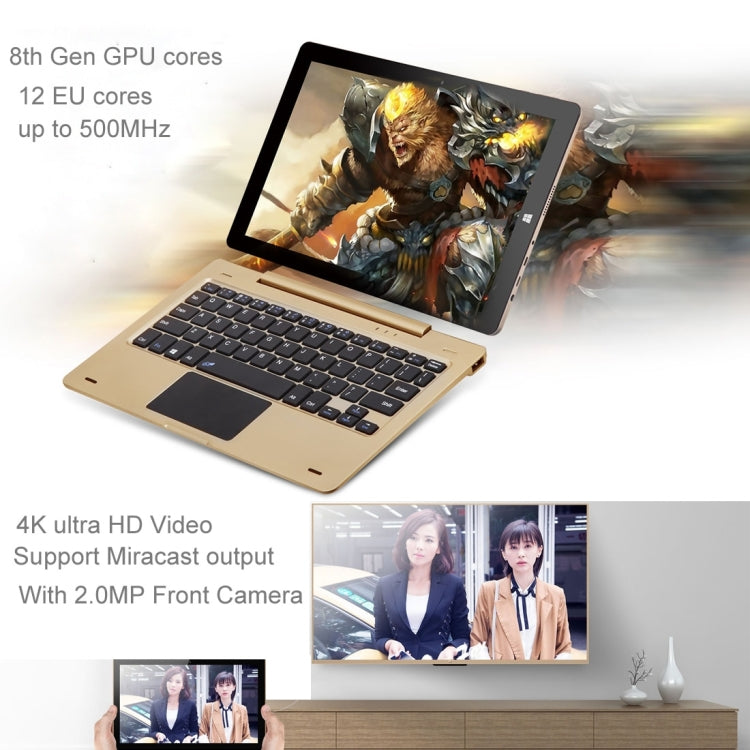 ONDA OBOOK10 Dual OS NetBook, 4GB+64GB, 10.1 inch Windows 10 HOME & Remix OS 2.0, Intel Cherry Trail Atom X5-Z8300 1.44-1.84GHz, CE FCC ROHS WEEE Certification(Gold)