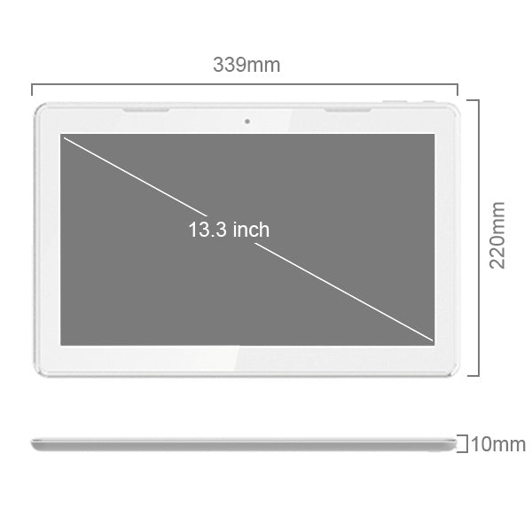 RK133-1 Tablet PC 16GB, 13.3 inch Android 4.4, RK3188 Cortex A9 Quad-core 1.6GHz, RAM: 1GB(Silver)