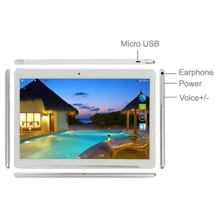 4G Phone Call Tablet PC, 9.6 inch, 2GB+32GB, Android 5.1, MTK6592 Octa Core 1.0GHz, Dual SIM, GPS(Silver)