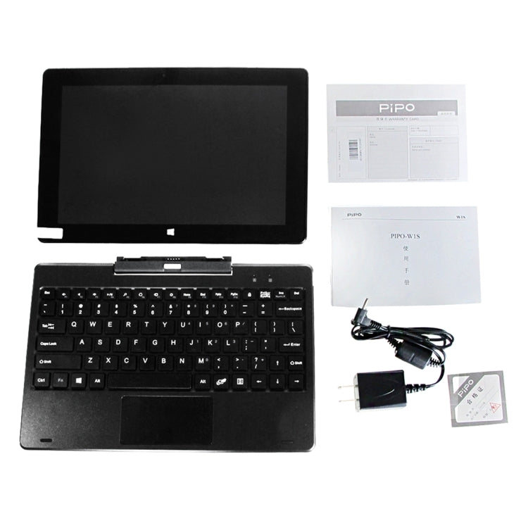 PiPO W1s Dual Boot Tablet PC 32GB, 2 in 1 10.1 inch Windows 10 & Android 5.1 with Keyboard, CPU: Inte l Atom Z8300 Quad Core 1.84GHz, RAM: 2GB(Black)