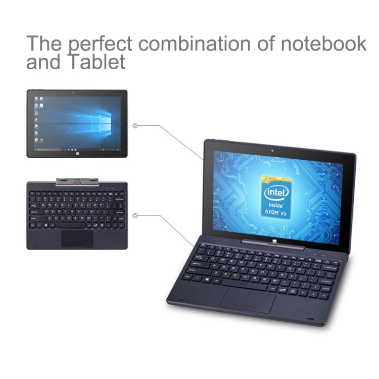 PiPO W1s Dual Boot Tablet PC 32GB, 2 in 1 10.1 inch Windows 10 & Android 5.1 with Keyboard, CPU: Inte l Atom Z8300 Quad Core 1.84GHz, RAM: 2GB(Black)