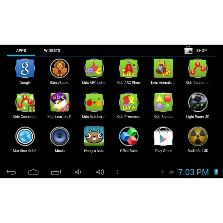 Kids Education Tablet PC, 7.0 inch, 512MB+4GB, Android 4.1 RK2926 Dual Core 1.2GHz(Blue)