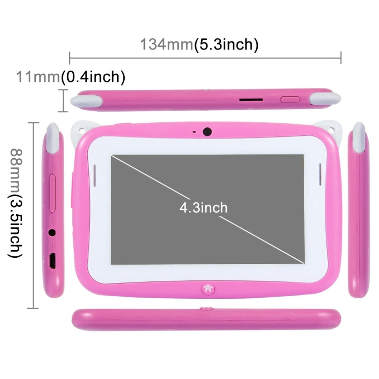 Kids Education Tablet PC, 4.3 inch, 512MB+4GB, Android 4.2, RK2926 ARM Cortex-A9 Dual Core 1.0GHz, WiFi, Dual Cameras