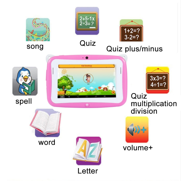 Kids Education Tablet PC, 4.3 inch, 512MB+4GB, Android 4.2, RK2926 ARM Cortex-A9 Dual Core 1.0GHz, WiFi, Dual Cameras