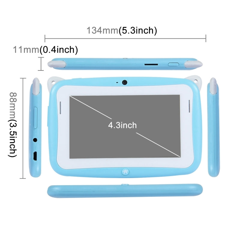 Kids Education Tablet PC, 4.3 inch, 512MB+4GB, Android 4.2, RK2926 ARM Cortex-A9 Dual Core 1.0GHz, WiFi, Dual Cameras